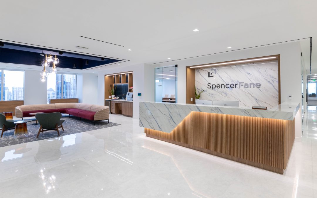 Interior of the 22,622 square foot Spencer Fane office in the Dallas Arts Tower