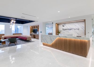 Interior of the 22,622 square foot Spencer Fane office in the Dallas Arts Tower